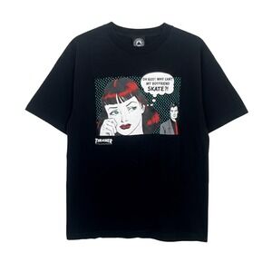 Thrasher Why Can't My Boyfriend Skate T Shirt Black M